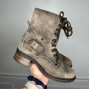 Taos Footwear Crave Distressed Leather Moto Combat Boots Womens EU37